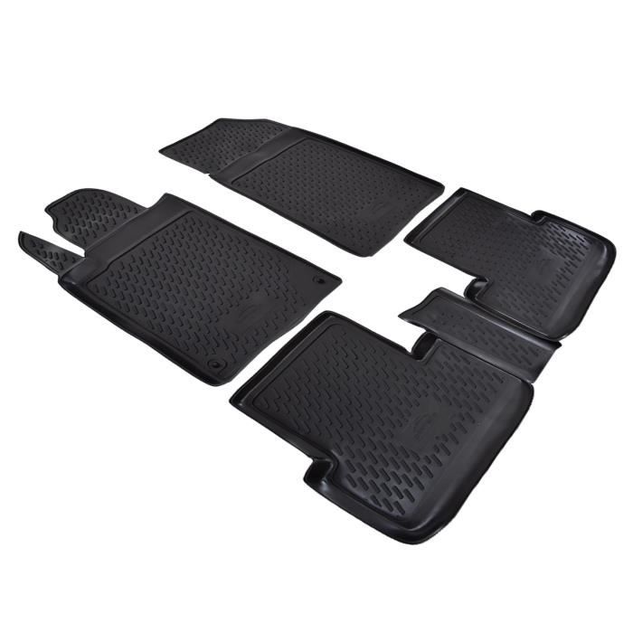 Tapis De Sol En Caoutchouc 3D Exclusive - J&amp;J AUTOMOTIVE - Peugeot 407 - Noir - Sur Mesure - Antidérapant