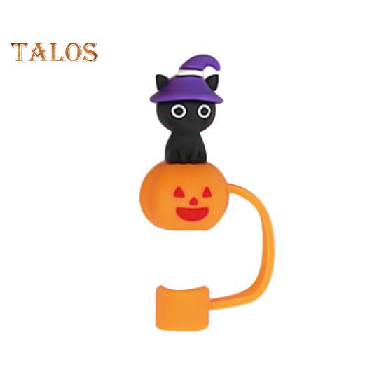 Силиконовые чехлы для соломенной шляпы на Хэллоуин 10 мм Декоративные колпачки в виде тыквы-призрака Пылезащитный многоразовый протектор для бутылки с водой