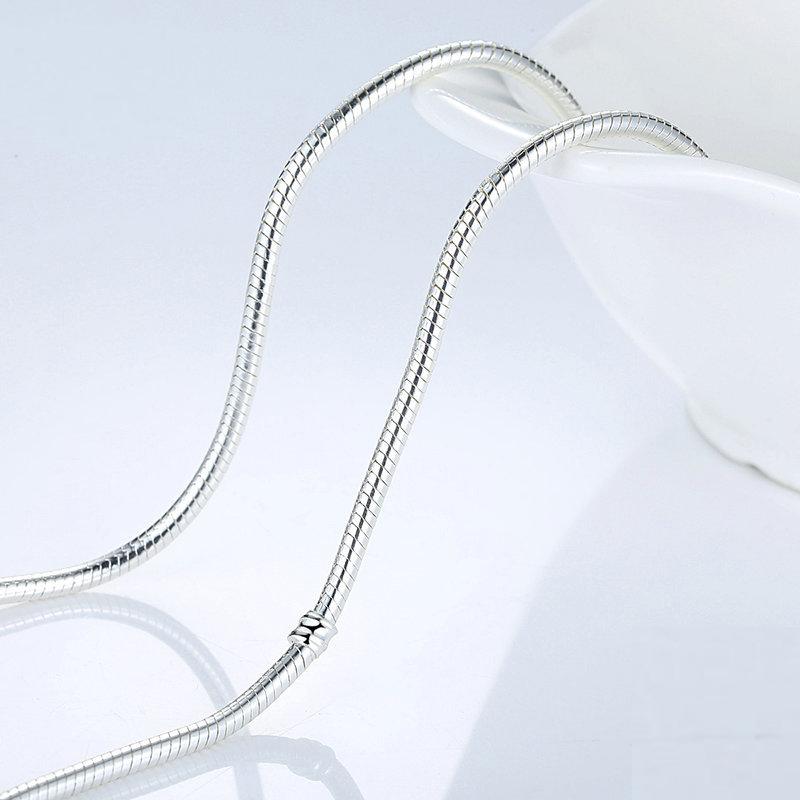 45cm Length Silver Color Charm Necklace Snake Chain Fit Brand Original Pendant Necklaces For Women Lover Diy Jewelry Gift