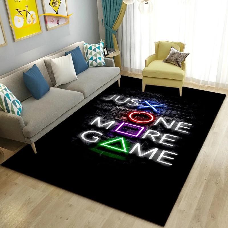 Cartoon Gamer Game Controller Carpet For Living Room Non Slip Parlour Sofa Large Area Rug Bedroom Kid Play Room Floor Mat