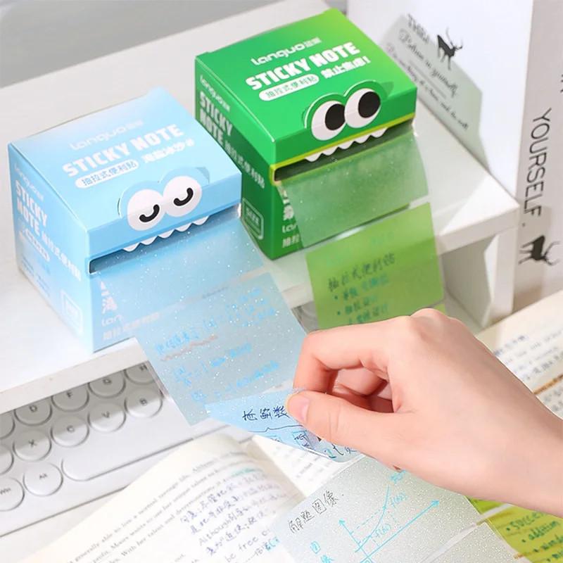 105 листов/коробка Прозрачные самоклеящиеся блокноты Kawill для заметок, офиса, школы, для самостоятельного использования.