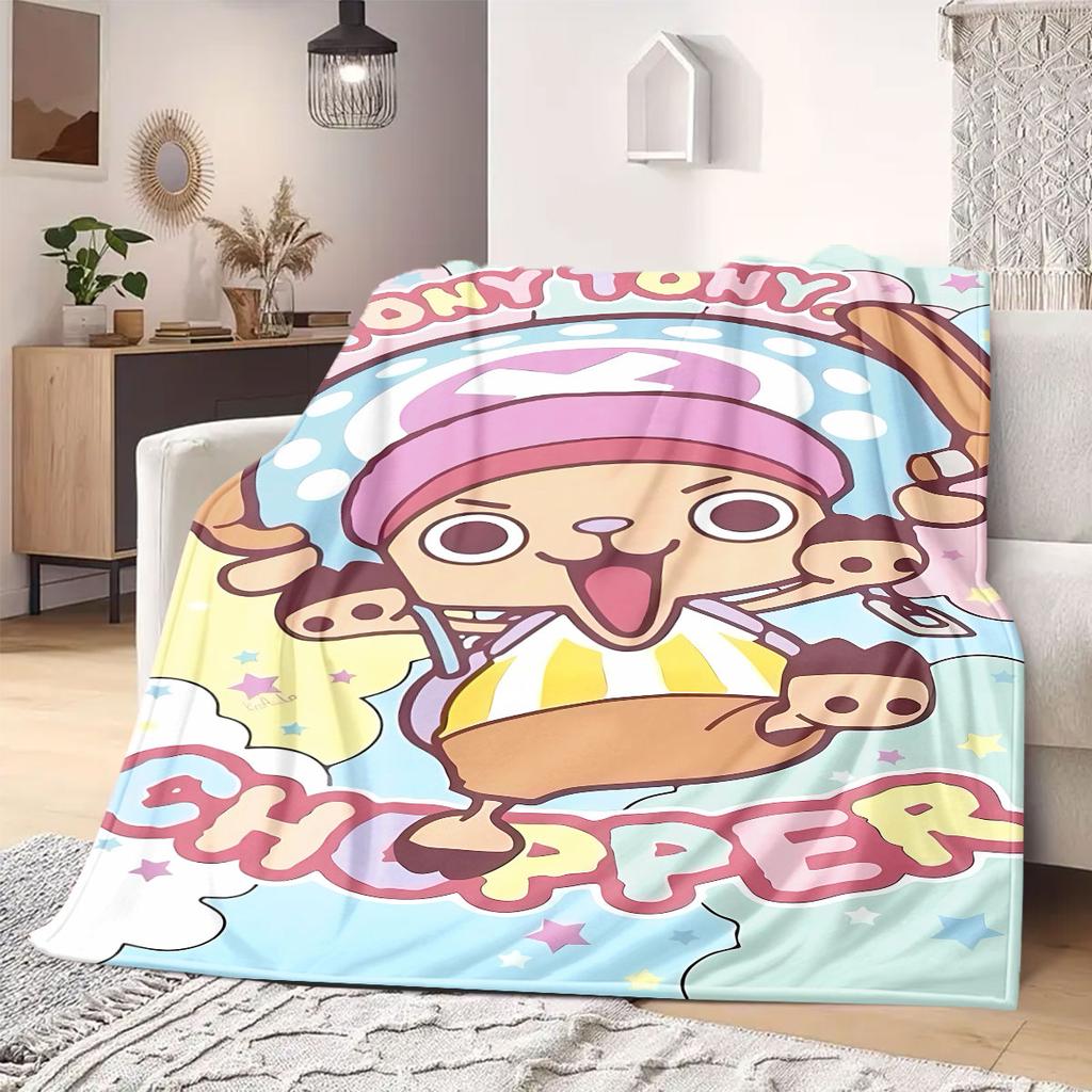 Фланелевое одеяло из аниме OnePiece Теплое, Уютное, Подходит для спален, Диванов, Кроватей, Стульев, Пикников, Путешествий