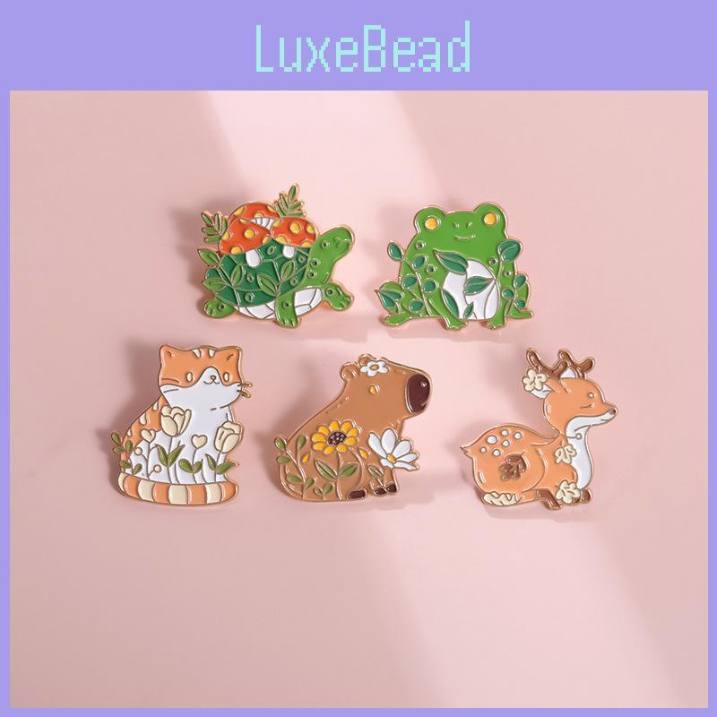Creative Cartoon Animal Floral Metal Brooch Adorable Gift For Students And Adults
