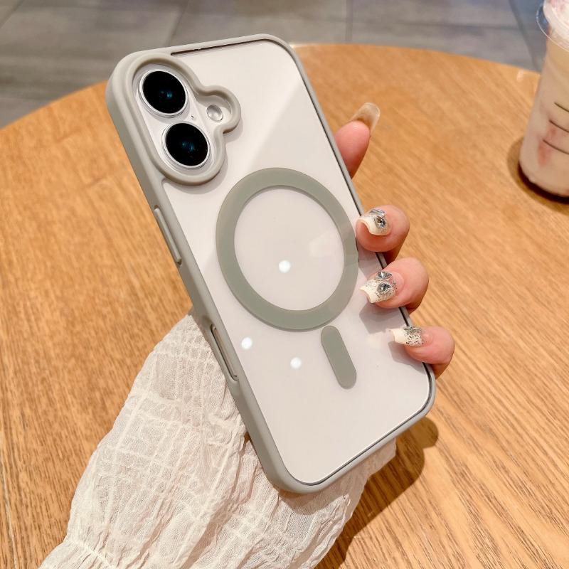Для магнитного беспроводного зарядного чехла Magsafe для iPhone 16 15 14 13 12 11 Pro Max Mini X Xs XR 7 8 Plus прозрачный ударопрочный жесткий акриловый прозрачный чехол