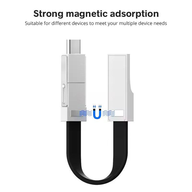 3 в 1 USB-кабель Micro USB Type C Кабель для Samsung Xiaomi Huawei 2A Mini Keychain Charger Зарядные кабели для IOS
