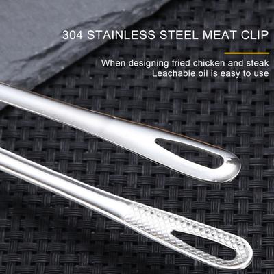 Пищевые щипцы с длинной ручкой, нескользящие многофункциональные зажимы для стейка из нержавеющей стали 304, кухонные принадлежности, кухонные принадлежности