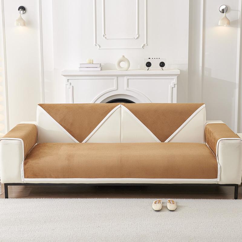 Nordic Style Solid Color Anti-Cat Scratch Waterproof Sofa Cushion Four Seasons Corn Kernels Universal Sofa Cover Non-Slip Cover Seat Cushion