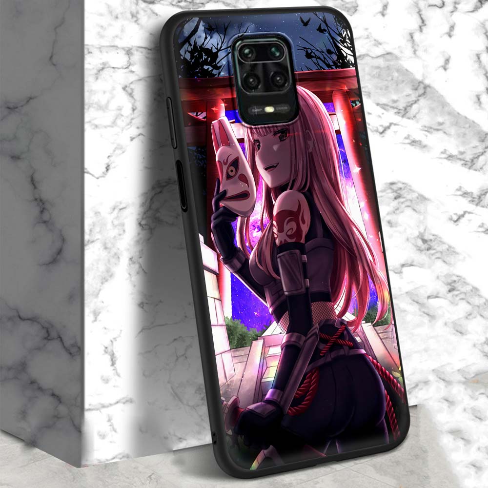 02 Zero Two Anime Darling In The Franxx Case For Xiaomi Redmi Note 9S 9 8 7 10 Pro 8T 9C 9A 8A Black Silicone Phone Cover Sac