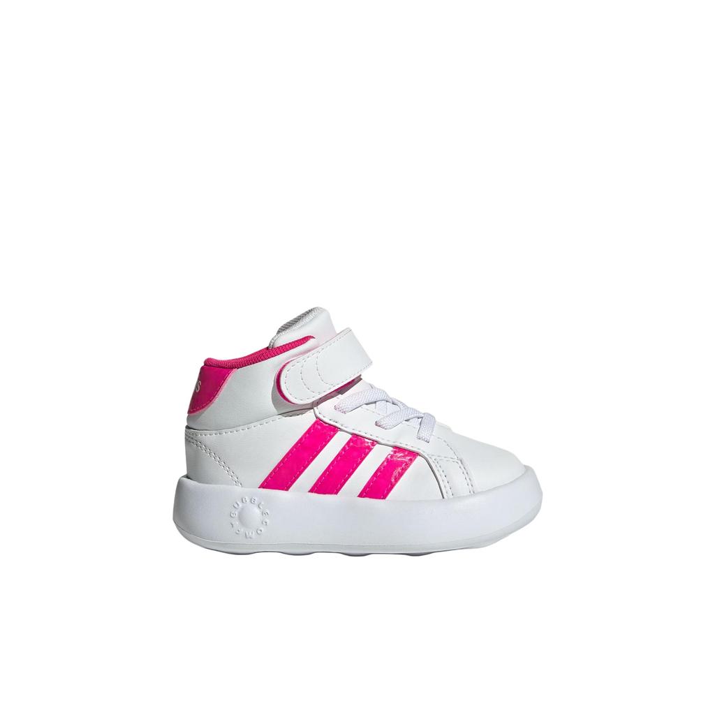 Adidas Grand Court Fashion Удобные Универсальные Полуботинки для Ходьбы Детская Обувь Белая JS1682