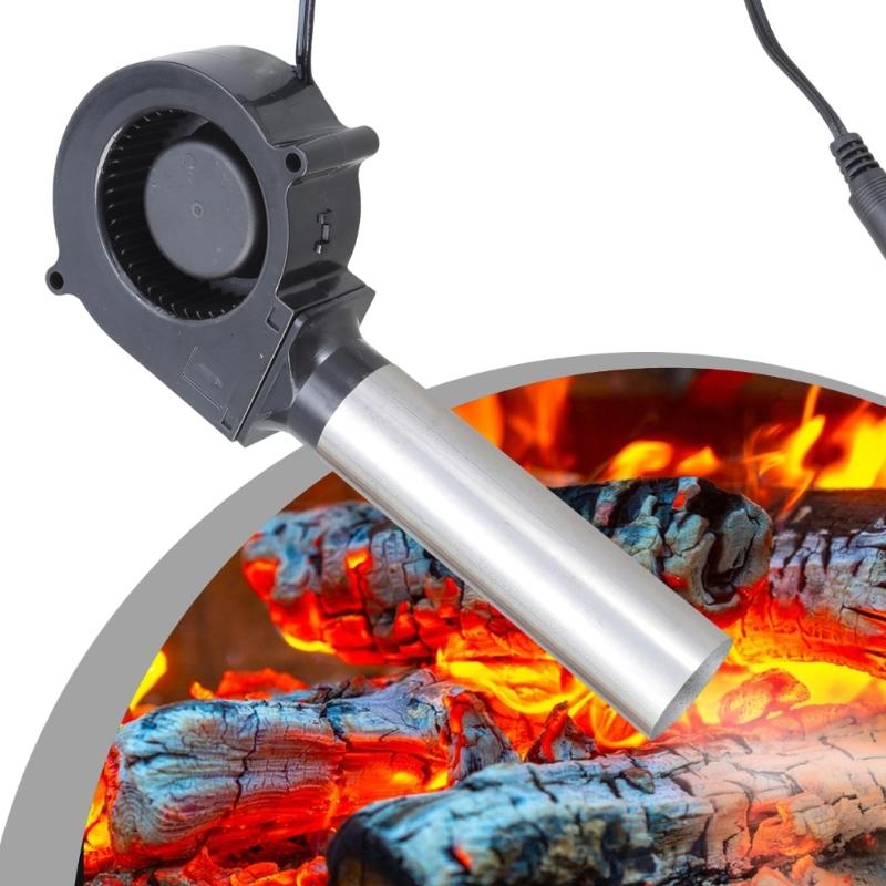 Вентилятор для барбекю для приготовления на открытом воздухе, воздуходувка для угля, портативный воздуходув для барбекю 3700 об/мин для барбекю, пикника, кемпинга