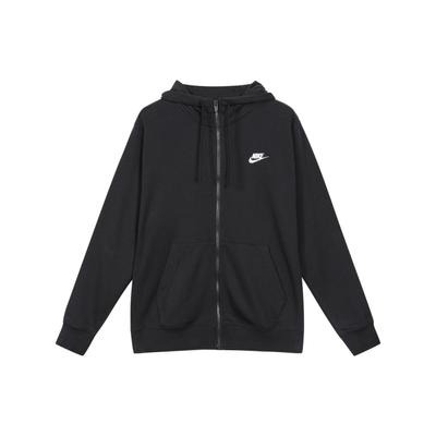 Basic Logo Casual Zip Hoodie Jacket Men Outerwear Black BV2649-010