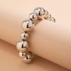KunJoe Exaggerated Large CCB Ball Bracelet for Women Men Vintage Mixed Color Beaded Elastic Line Bracelet Party Gift New Year