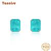 Ювелирные изделия Tancision, синтетические серьги Palaiba, стерлинговое серебро 925 пробы, женские цвета морской волны, 8*10, универсальные простые серьги с геометрическим рисунком