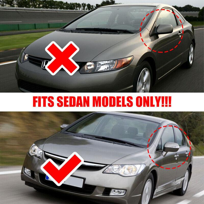 Для Honda Civic 8th 2005-2011 автомобиля, боковое зеркало заднего вида, наклейка на крыло, наклейка на дверь, чехол заднего вида, отделка из углеродного волокна, черный цвет