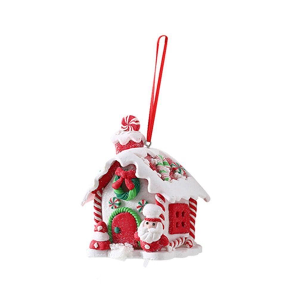 Creative Small House Pendant Snowman Xmas Tree Decorantions Hanging Ornament New Year Gift