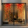 Orange Red Maple Leaf Ornaments 2Pcs Fall Window Clings, Hanging Decals, Reusable Autumn Warm Toned Stickers Leaves Static for Thanksgiving