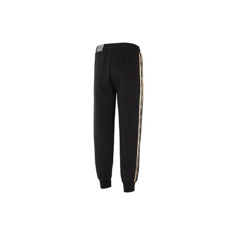 Puma Letter Gold Logo Print Breathable Retro Sports Joggers Men Joggers Black 628312-01