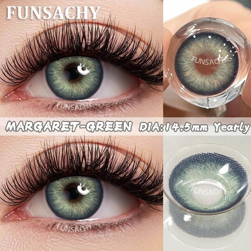 FUNSACHY 1 пара цветных контактных линз синие зеленые серые натуральные линзы для глаз красота зрачка линзы для ношения 1 год женская косметика