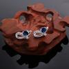 Silver-plated Earrings S925 Silver Earrings Silver Jewelry Trendy Jewelry Fashionable Elegant Blue Diamond Earrings