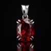 Certified 24 Ct Natural Red Ruby Cushion Gemstone 925 Sterling Silver Pendant