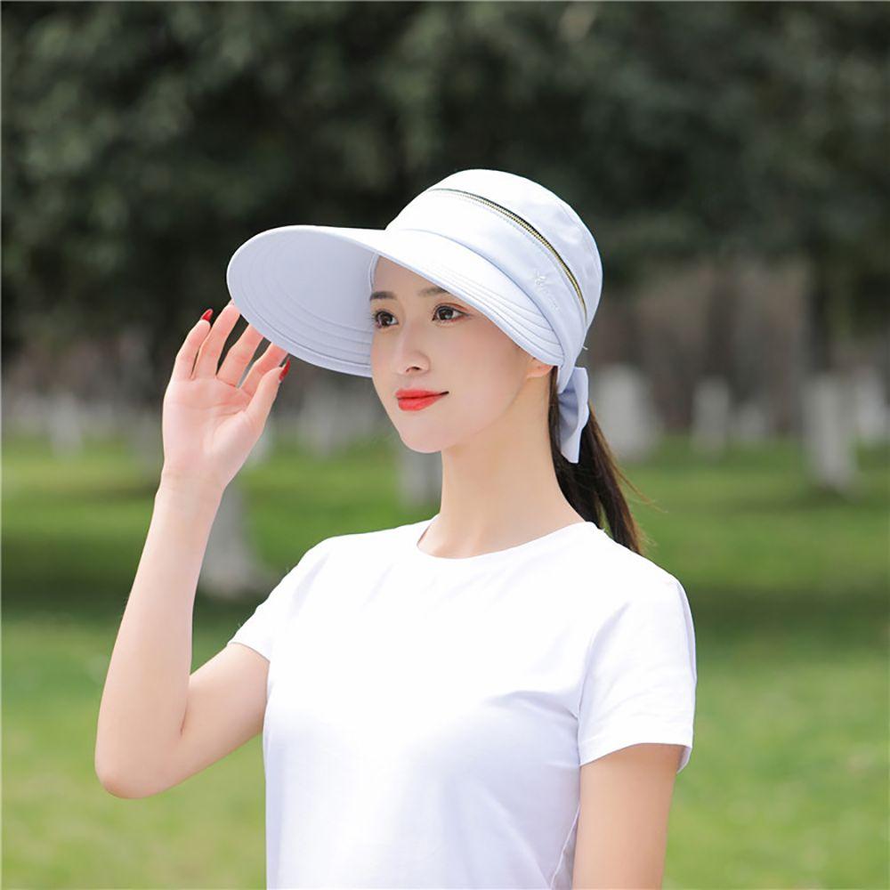 Solid Color Travel Ladies Bowknot Big Brim Women Cap Removable Sun Hat Fisherman Hat Bucket Hat