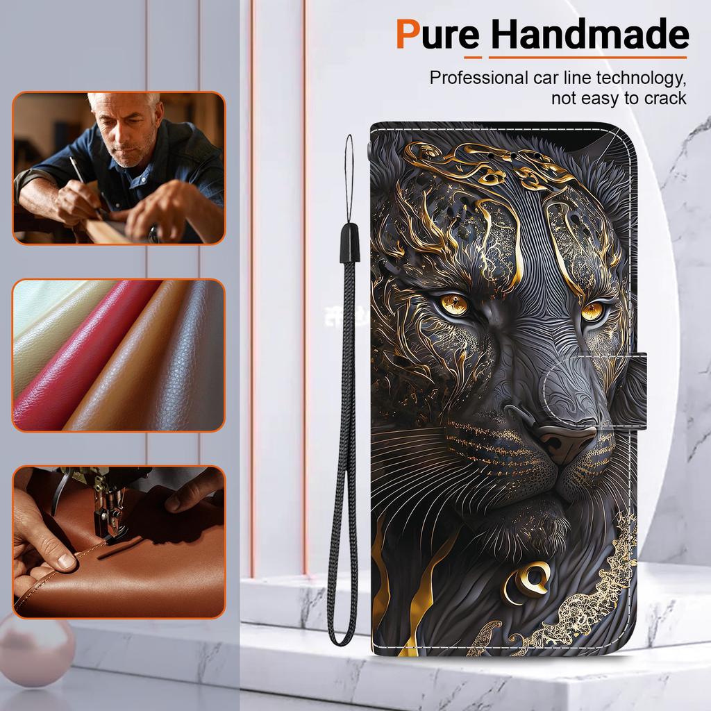 Чехол-книжка из искусственной кожи ручной работы для Samsung Galaxy XCover7 (SM-G556B/G556BU1)- Противоскользящий ударопрочный чехол с ремешком на запястье и дизайнами в виде сердец/роз и кошек