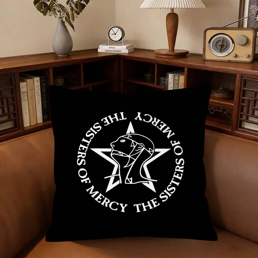 The SSisters Of MMercy Band Pillow Case Fashion Square Pillowcase Bedroom Sofa Room Ins Decoration Leisure