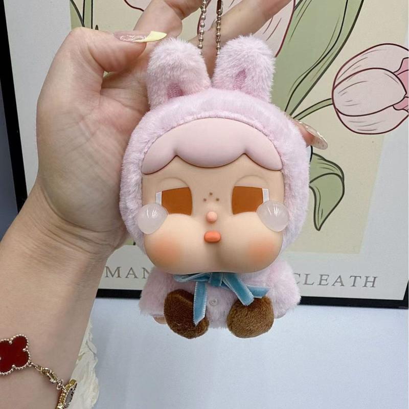 1 Piece Crybaby Animal Pendant Crybaby Crying Again Series Figures Sitting Plush Vinyl Face Doll Toy Bag Keychain Gift