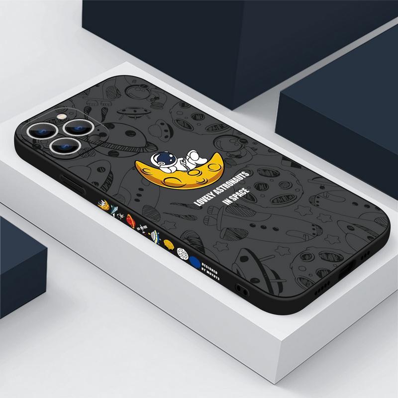 Креативный дизайн астронавт силиконовый мягкий чехол для iPhone 16 Pro 15 Pro Max 14 Pro 13 12 11 X XR XS 8 7 Plus SE 2020