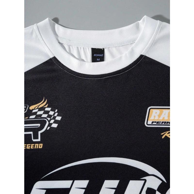 Summer Round Neck 3D Racing Printed Top Fashionable Casual Short Sleeved Men's T-shirts