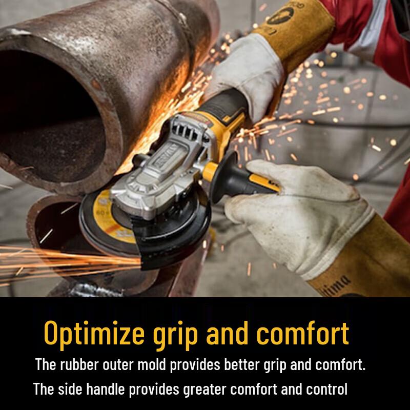 Угловая шлифмашина DeWalt 20V MAX* XR с бесщеточным двигателем, плоская головка, 125 мм, штекер CN (адаптер в комплекте)