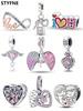 Шармы Plata Sweet Diamond Heart Бусины Шарм Медь Покрытая Подходит Шармы Медьоригинал Браслет Для Изготовления Украшений Diy Шарм