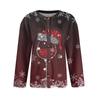 Women's Fashion Long Sleeve Christmas Snowman Snowflake Print Jacket Cardigan