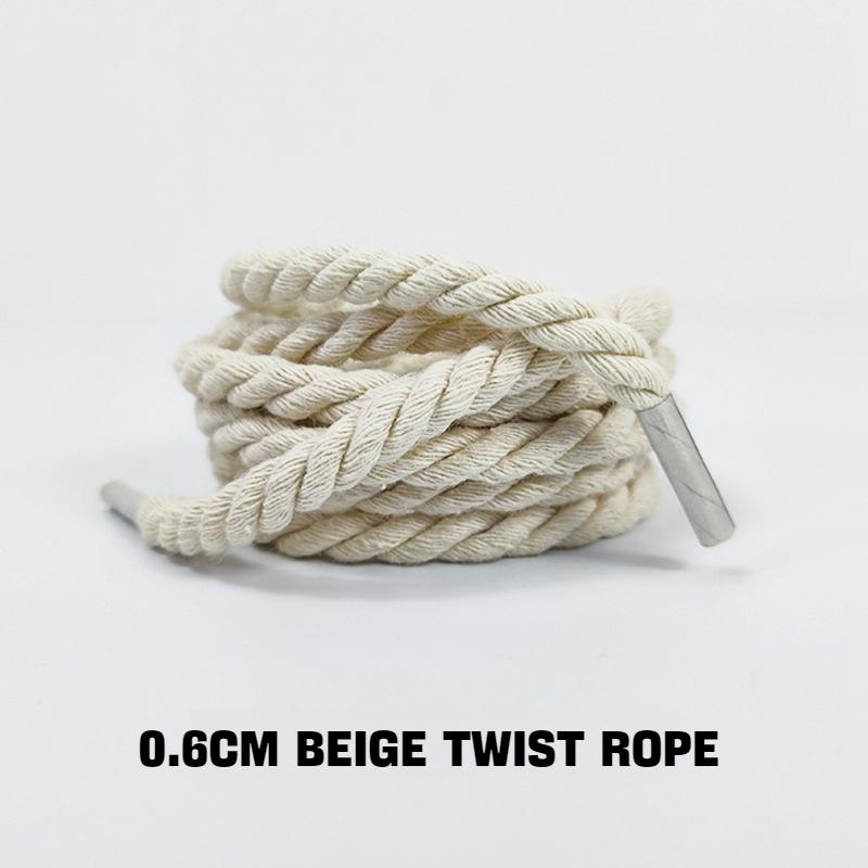 Круглые шнурки AF1/AJ1 0.6СМ Более толстые хлопковые шнурки Витые веревочные шнурки для кроссовок ботинок шнурки для обуви 120/140/160СМ 1 пара