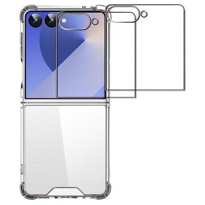 Ударопрочный чехол - PHONILLICO - Samsung Galaxy Z FLIP 7 - Мягкий - Прозрачный - 2 Закаленных стекла