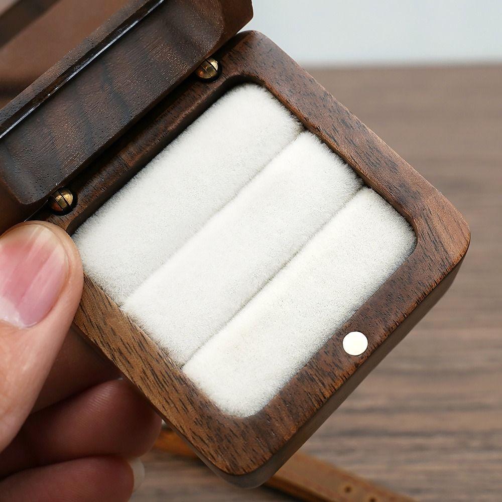 Love Gift Wooden Wedding Ring Storage Box Storage Holder Lover Ring Display Box Jewelry Box