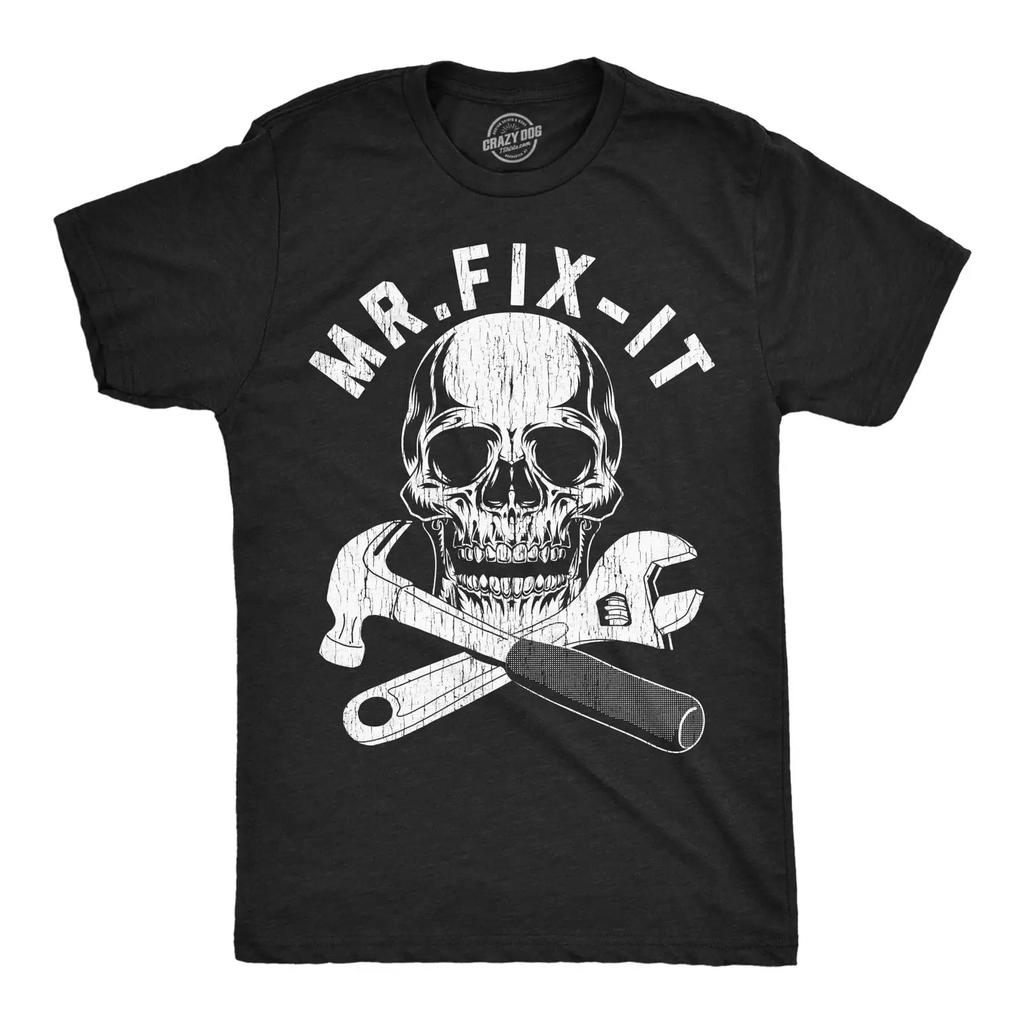 Unisexs Funny T Shirt Mr Fix It Sarcastic Mechanic Novelty For Unisex Vintage Comfortable Slightly Casual
