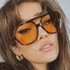 2023 Double Bridge Square Women Sunglasses Vintage Brand Designer Men Sun Glasses Shades Female Exaggerated Oversize Sunglasses