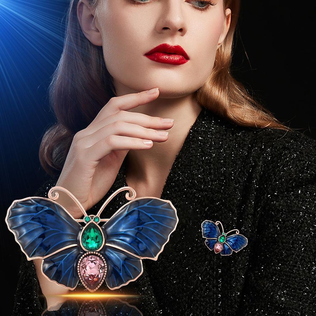 Design Sense European Elegance Exquisite Temperament Luxury Heavy Industry Butterfly Brooch Accessories Anti-Light Corsage Accessories