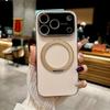 Металлическая подставка с вращением на 360 градусов, магнитный чехол для iPhone 17 Pro Max 16 15 14 13, гальваническое покрытие, с защитой объектива камеры