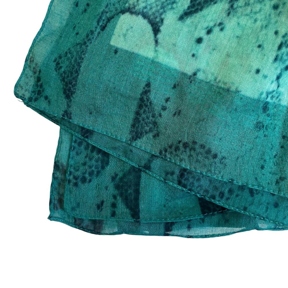 GUCCI Python Pattern cotton scarf green cotton Women Used