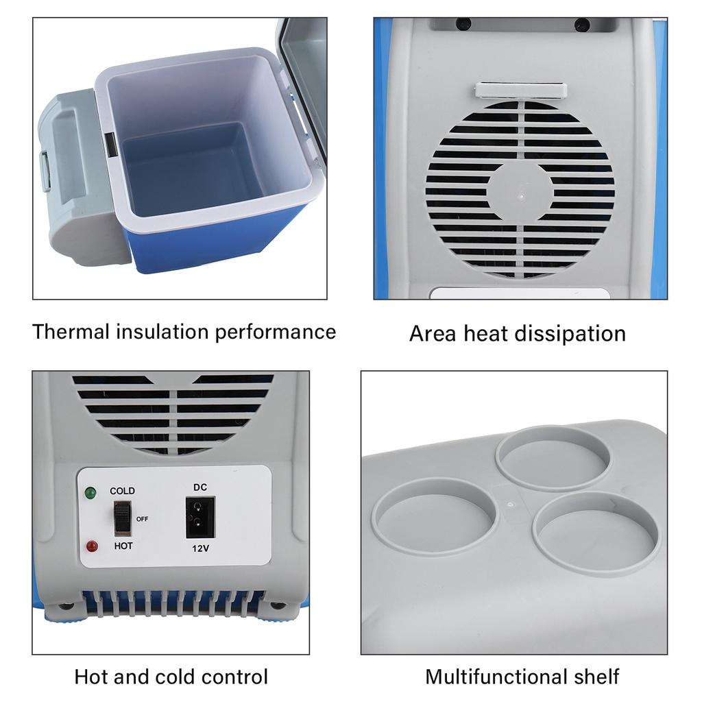 НОВЫЙ мини-портативный автомобильный холодильник-кулер 7,5 л 12 В мини-автомобильный холодильник-кулер и обогреватель для кемпинга, путешествий, синий + белый