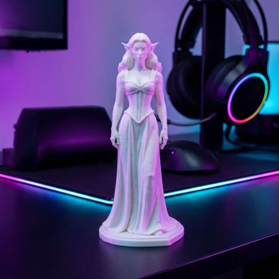 3D-печатная фигурка Колдуньи с эльфийскими ушами, женская статуэтка, скульптура, украшение для дома, офиса, книжной полки, рабочего стола