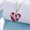 Women Necklace Sparkling Heart Pendant Adjustable Length Necklace Mother Day Gift Jewelry Accessories