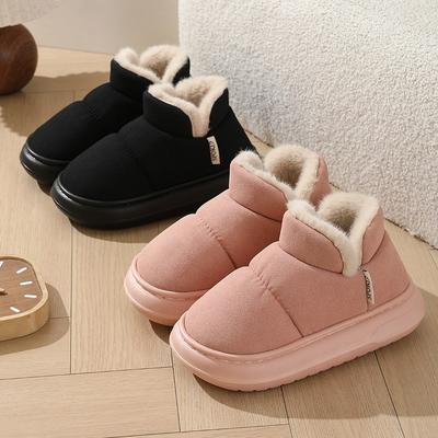 Женские зимние замшевые ботинки на высоком голенище класса люкс, новая коллекция, хлопковые ботинки на утолщенной подошве, удобные, теплые, ограничивающие обувь