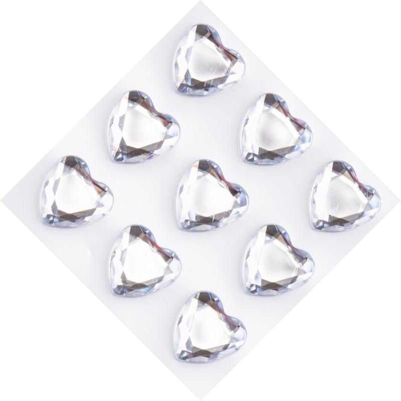 3D Acrylic Diamond Crystal Stickers Love Heart Face Gems Stickers for Party Show DIY Crystal Rhinestone Temporary Tattoos 4/18mm