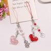 Sweet Cool Sparkling Heart Phone Charm Straps Car Keys Hanging Pendants Bag Decoration Lanyard Purse Accessories