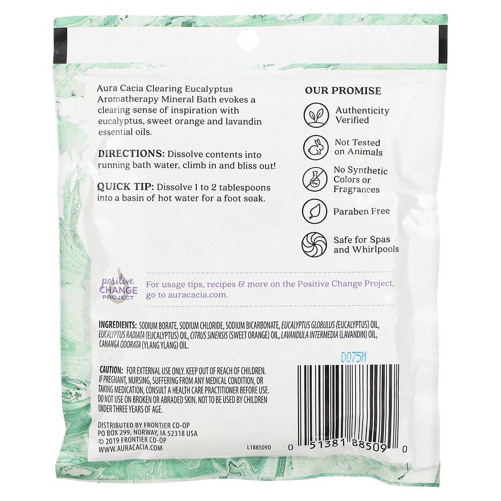 Aromatherapy Mineral Bath, Clearing Eucalyptus, 70.9G(2.5Oz)