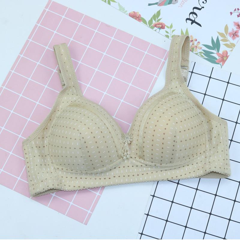 New Bra Cotton Bowl Thin Vest Type Adjustment Large Size Vest Type Large Cup Underwear Without Steel Ring