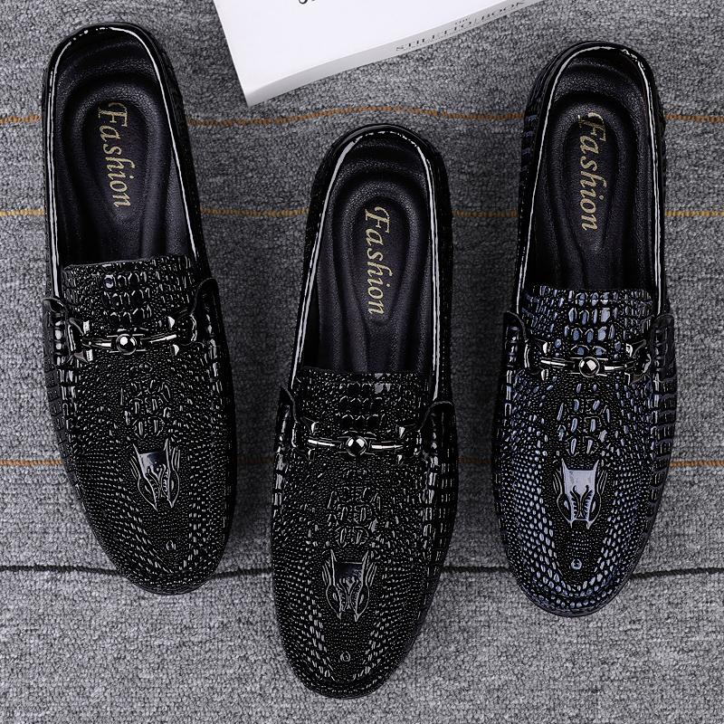 Luxury Brand Crocodile Pattern Mens Loafers Sequins Mocassins High Quality Men Casual Shoes Genuine Leather Designers Men Shoes